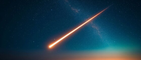 Aufkleber - Celestial Display Meteor Streak Over Starry Sky with Silhouette Telescope - Astrotourism Content and Digital Marketing Appeal