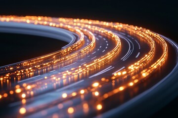 Aufkleber - Futuristic Aerial Cityscape Network Illuminated Digital Pathways in Smart Urban Framework - Innovating Tech Infrastructure for Modern Business Connectivity