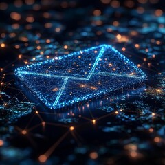 Aufkleber - Oversized Email Icon Floating Over a Global Digital Map Symbolizing International Connectivity