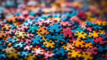 Poster - Vibrant Puzzle Piece Email Icon Symbolizing Collaborative Problem Solving