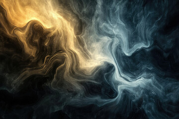 Aufkleber - Abstract swirling gold and blue marble texture, resembling cosmic nebula or fluid motion.