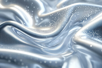 Aufkleber - Abstract silver fabric with subtle texture and light glitter, flowing in soft waves.