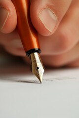 Aufkleber - Tactile Business Innovation Luxurious Fountain Pen Signing Legal Documents in Warm Lighting - Enhancing Professionalism and Tech Integration in Modern Legal Services