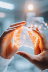 Poster - Minimalist Tech Aesthetic -Printed Holographic Innovation in Modern Industry - Enhancing Commercial Prototyping and Cutting-Edge Digital Displays