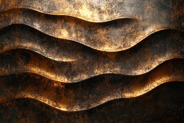 Aufkleber - Abstract background with undulating dark bronze texture, resembling waves or sand dunes.