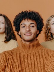 Poster - Contemporary Fashion Connection Young Adults in Casual Knitwear - Social Media Cohesion and Digital Lifestyle Marketing for Influencer Branding