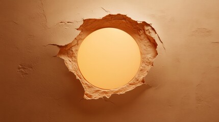 Poster - Terracotta Wall Art Contemporary Clay Sculpture on Textured Surface for Modern Interior Design and Sustainable Living Spaces