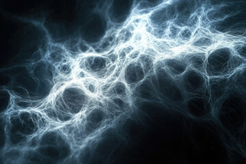 Poster - Abstract image depicting a complex network of glowing, interconnected lines resembling a spiderweb or neural network.