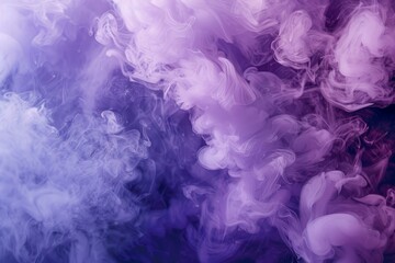 Aufkleber - Colorful purple and blue ink swirling in water creating abstract smoke effect background