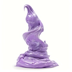 Aufkleber - Glossy purple paint swirling and splashing isolated on white background