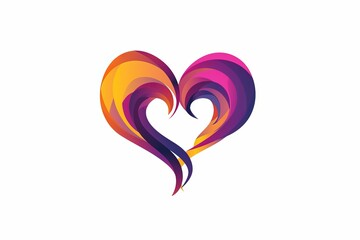 Poster - Abstract heart shape with vibrant gradient colors, symbolizing love, passion, and affection