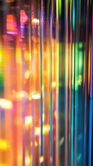 Poster - Colorful light reflections create vibrant artwork on a textured surface in an artistic display