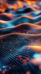 Poster - Colorful abstract waves create a visually stunning representation of sound and movement in a digital landscape