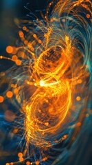 Poster - Vibrant swirling patterns of light and color evoke energy and motion in a dynamic abstract scene