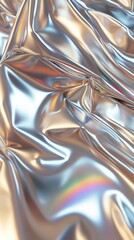 Poster - Shimmering metallic fabric with colorful reflections creates a modern artistic texture