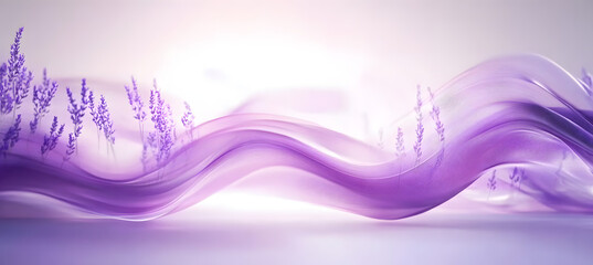 Poster - Abstract Lavender And Purple Background With Smooth Lines And Waves. Flowing Soft Gradient Color