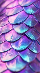 Poster - Colorful shimmering scales create a stunning display of iridescence and texture in vibrant hues