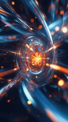 Poster - Vibrant abstract design showcasing energy and movement in a swirling pattern with luminous details