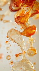 Poster - Colorful liquid drops blend together in a dynamic display of motion and texture during a vibrant artistic composition
