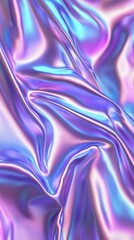 Poster - Colorful iridescent fabric creating a visually striking and textured surface in soft light