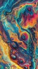 Poster - Colorful abstract patterns swirl together to create a mesmerizing visual experience filled with vibrant hues and textures