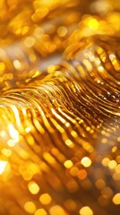 Poster - Shimmering golden waves of light create a captivating abstract pattern perfect for artistic inspiration