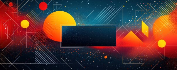 Poster - abstract geometric shapes in vibrant colors with a modern aesthetic