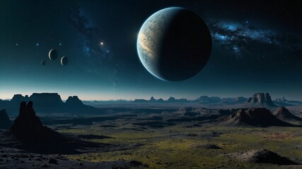 Wall Mural - cosmic world, alien planet
