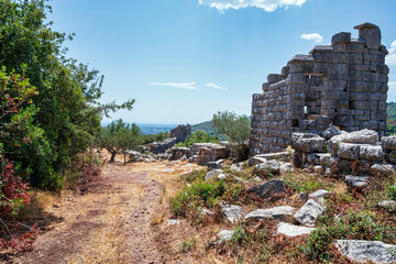 Ruins of Ancient Messene Walls and Landscape