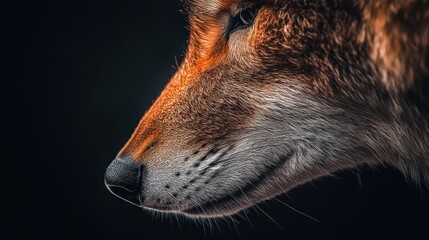 Poster - Profile of a Red Fox Showing Fur Texture and Detail