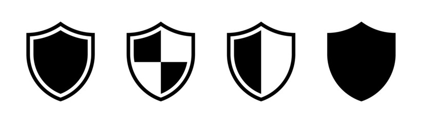 Wall Mural - shield icon set