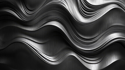 Fototapete - A 3D rendering of flowing curve lines, creating a dynamic and smooth background with a sense of movement and depth.