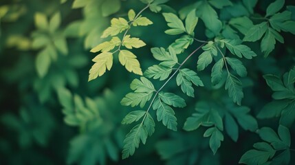 Poster - Lush Green Leaves Branching Out In Nature
