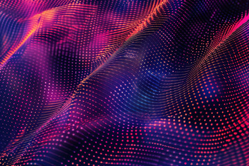 Wall Mural - close up horizontal abstract glowing wavy cyber flowing background