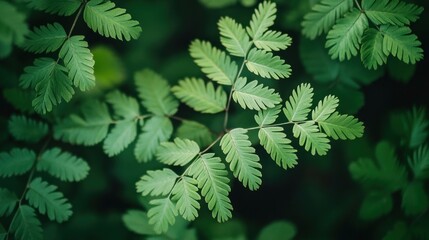 Poster - Lush Green Fern Fronds Close Up Nature Photography