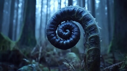 Aufkleber - Frosted Fern Unfurling In A Misty Forest