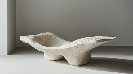 Poster - Abstract White Sculptural Form Modern Art Piece