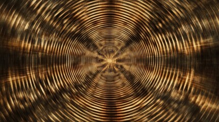 Poster - Abstract Golden Brown Concentric Circles Design