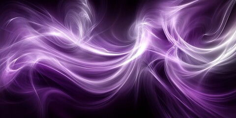 Poster - Mystical Abstract Purple Light Swirls With Ethereal Flowing Waves : Generative AI