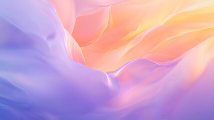 Poster - Ethereal Pastel Dreamscape in Soft Hues of Purple and Orange with Flowing Fabric Texture : Generative AI