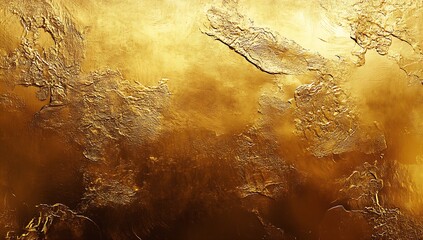 Poster - Richly Textured Gold Surface with Artful Brush Strokes and Elegant Metallic Appearance : Generative AI