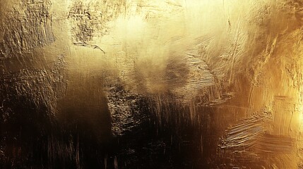 Poster - Gold Abstract Texture with Rich Brush Stroke Patterns : Generative AI