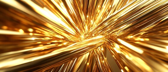 Aufkleber - Vibrant Abstract Gold Motion Blur With Dynamic Energy Waves : Generative AI