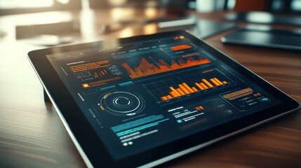 Poster - Tablet Displaying Financial Data And Charts