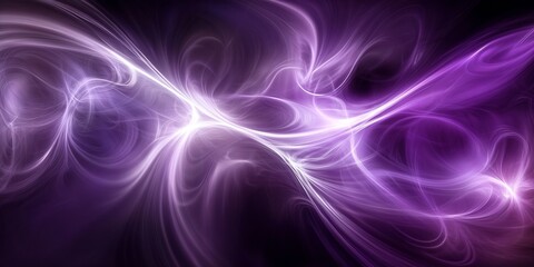 Aufkleber - Elegant Abstract Purple and White Swirls With Dynamic Energy Waves : Generative AI