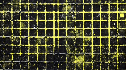 Poster - Grunge Yellow Grid Metal Surface Texture