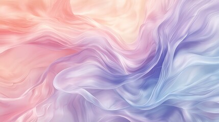 Poster - Flowing abstract pastel waves in shades of pink and purple with smooth gradients : Generative AI