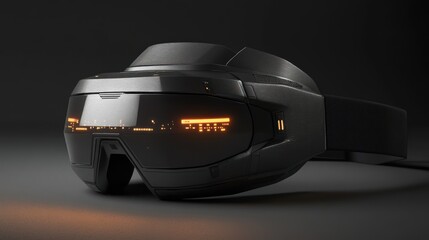 Poster - Futuristic Black Goggles Displaying Digital Information