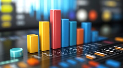 Poster - Colorful Bar Graph Illustrating Business Data Trends