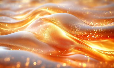 Poster - Elegant Flow of Golden Liquid Shimmers with Depth and Radiance : Generative AI